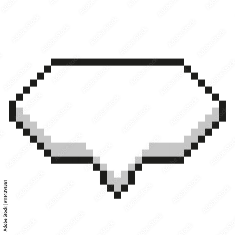 Pixel speech bubble isolated on white background. Pixel element. 8-bit style illustration. Pixel speech bubble isolated on white background. Pixel element. 8-bit style illustration.