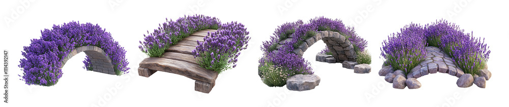 Obraz premium Lavender Pathways on Transparent Background