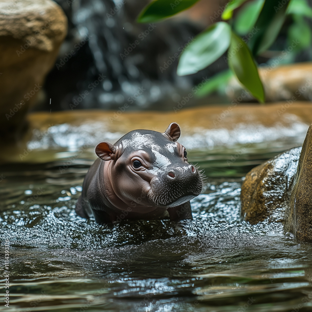 Fototapeta premium hippopotamus in water