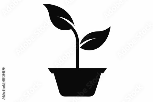 Organic plant icon. Flat design illustration ,Planting seed sprout in ground. Infographic silhouette sequence grow sapling. Flat icon seedling gardening tree. Vector illustration.