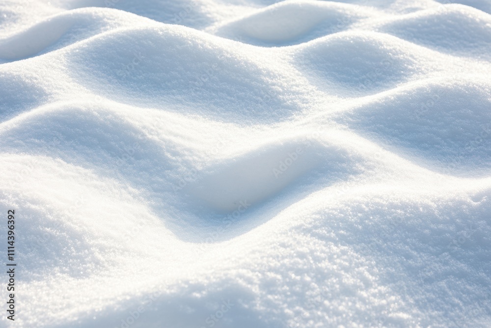 Beautiful undulating patterns of fresh winter snow on the ground in a serene landscape Beautiful undulating patterns of fresh winter snow on the ground in a serene landscape