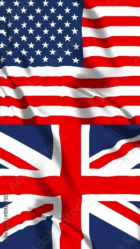 アメリカとイギリスの国旗