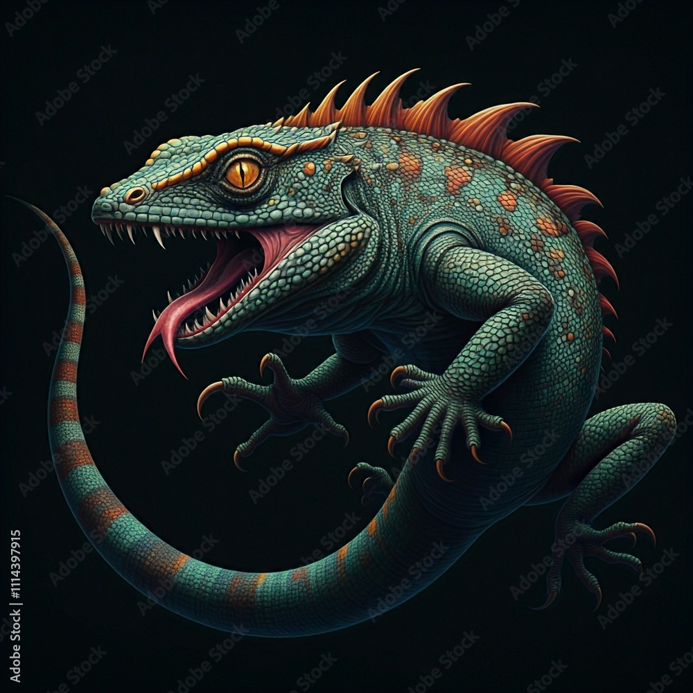 Fototapeta premium Lizards are reptiles that are mostly carnivores, eating mainly insects and arthropods.
