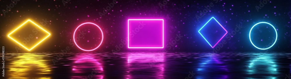 Explore a vibrant collection of retro signs with bold shapes like red squares and circles, featuring glowing light bulbs for a warm ambiance, perfect for enhancing any restaurant or event Explore a vibrant collection of retro signs with bold shapes like red squares and circles, featuring glowing light bulbs for a warm ambiance, perfect for enhancing any restaurant or event