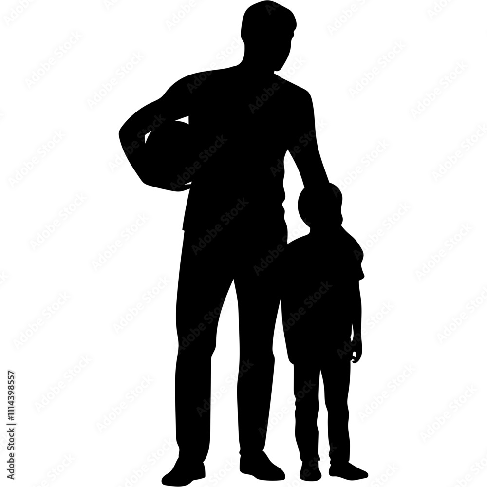 Obraz premium Father and Son Silhouette. 