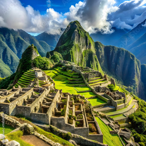 ancient incan city of machu picchu in peru photo