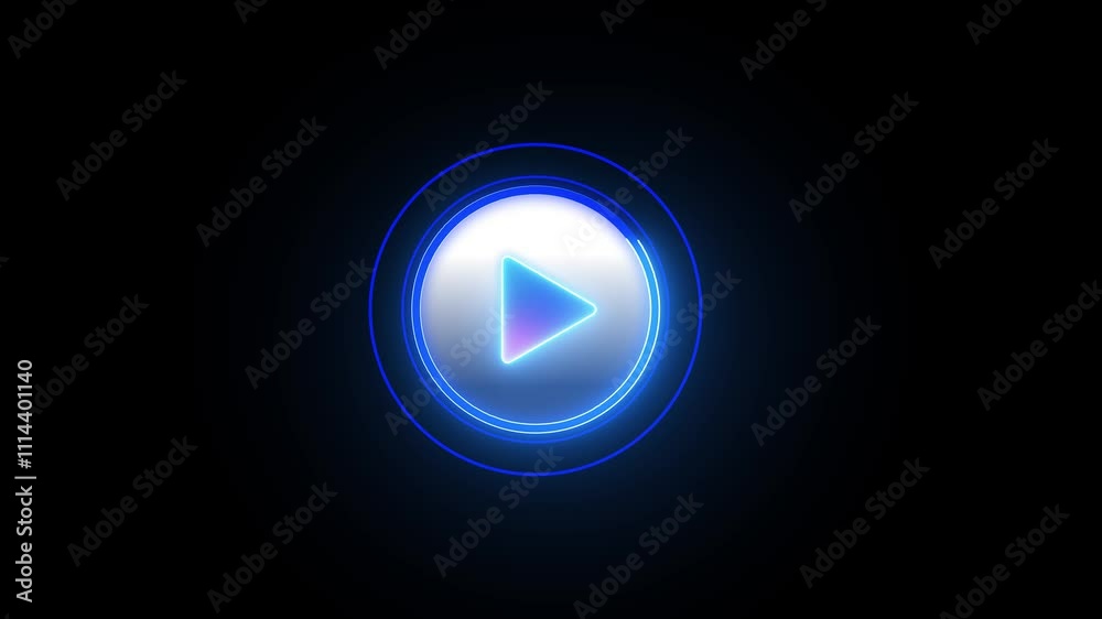 glowing neon play button animated . with looping circle animation 4k video, isolated on black background. glowing neon play button animated . with looping circle animation 4k video, isolated on black background.