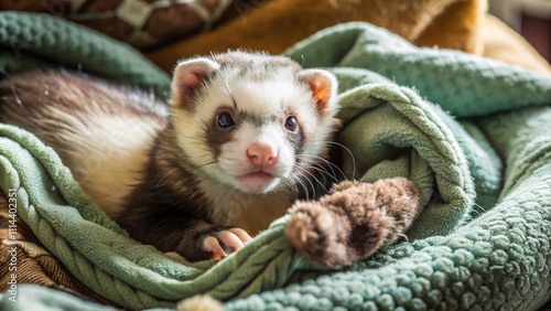 ferret in a basket photo