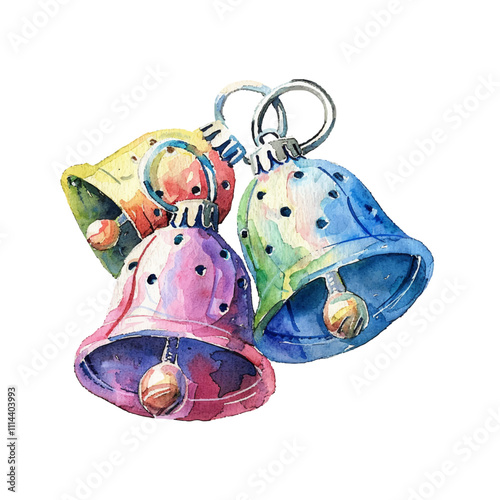 jingle bells vector illustration in watercolor style