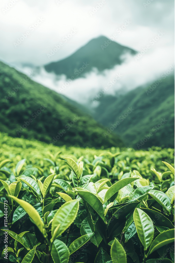 Tea fields in the mountains Tea fields in the mountains
