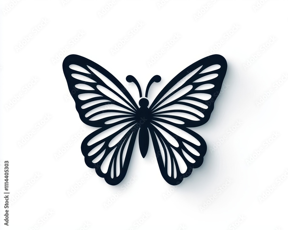 Butterflyinspired tattoo with symmetrical wings and fine line details, isolated Butterflyinspired tattoo with symmetrical wings and fine line details, isolated