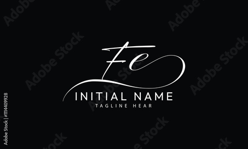 FE E F initial signature logo template vector