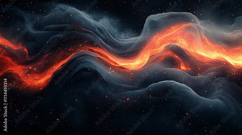 Surreal Golden Waves in Ink Art Style Surreal Golden Waves in Ink Art Style