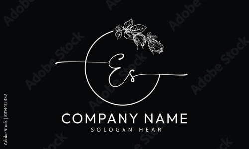 ES S E initial signature logo template vector