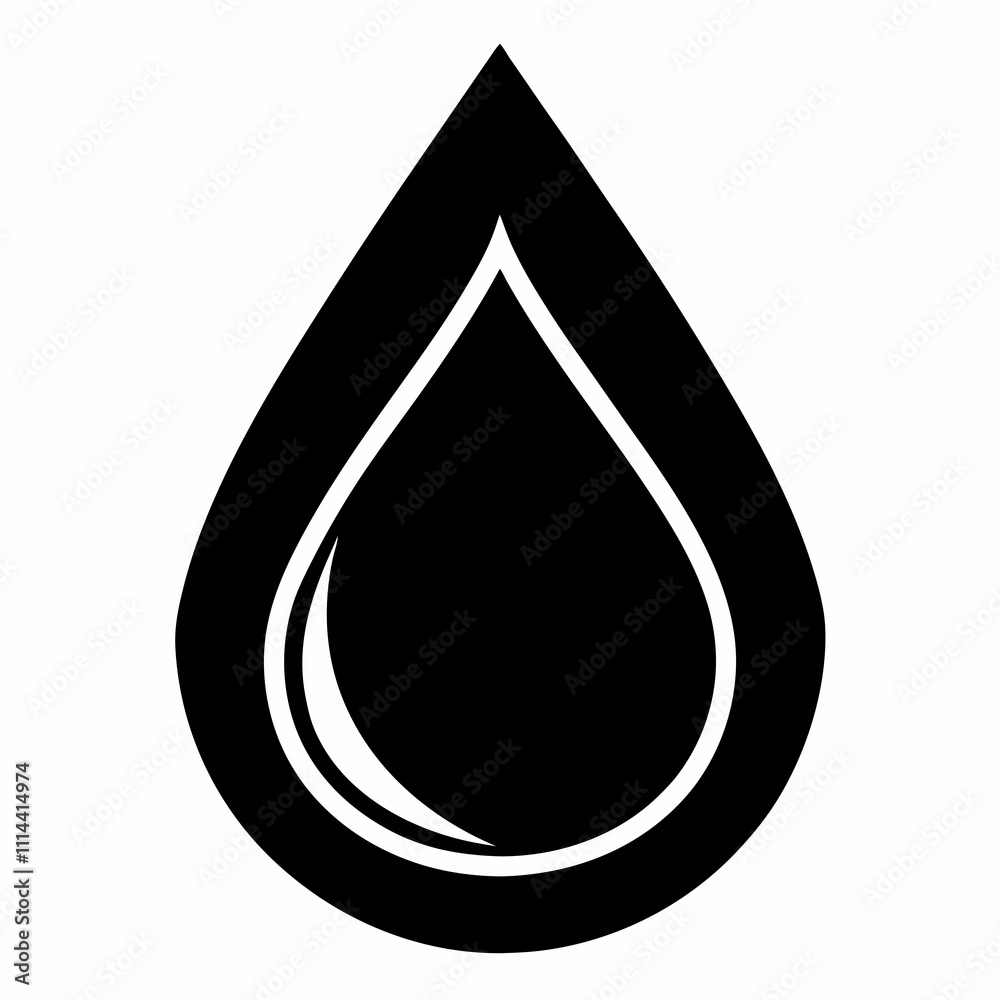 Rain drop vector silhouette black design white background Rain drop vector silhouette black design white background