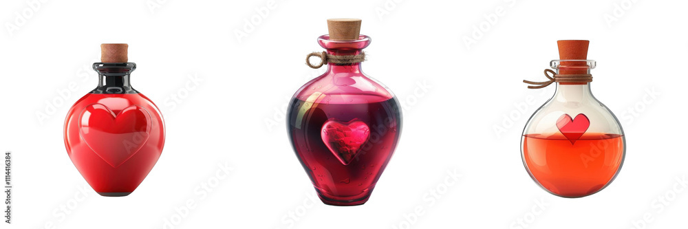 3d render love potion isolated on transparent background Cartoon Illustration in plastic style 3d render love potion isolated on transparent background Cartoon Illustration in plastic style