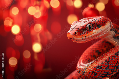 snake in chinese new year with background photo