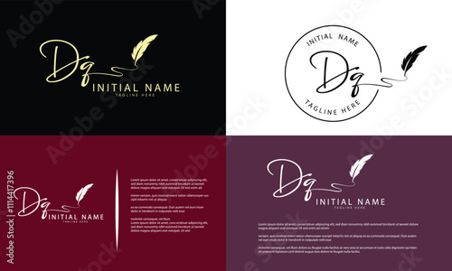 DG G D  initial signature logo template vector