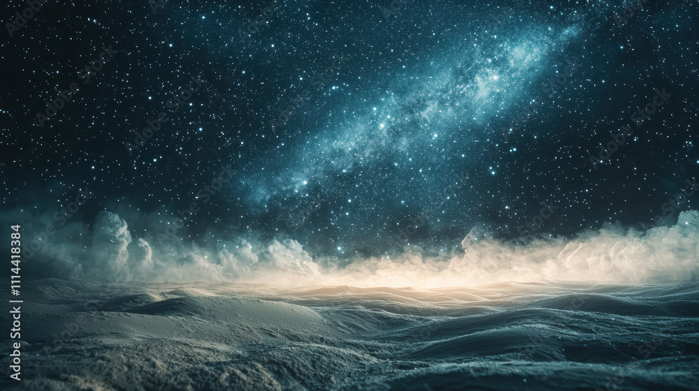 stunning cosmic landscape featuring starry sky and ethereal clouds, evoking sense of wonder and exploration stunning cosmic landscape featuring starry sky and ethereal clouds, evoking sense of wonder and exploration