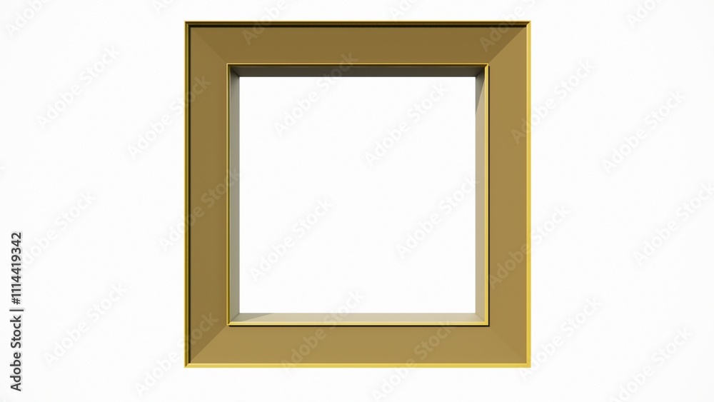 A gold framed picture with a white background. The frame is square and has a gold border. The white background makes the frame stand out and emphasizes the gold color A gold framed picture with a white background. The frame is square and has a gold border. The white background makes the frame stand out and emphasizes the gold color