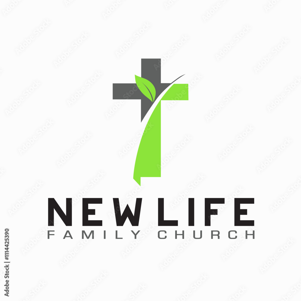 Cross, Branch and Leaf Church Logo Cross, Branch and Leaf Church Logo