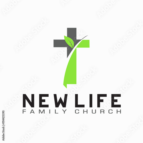 Cross, Branch and Leaf Church Logo