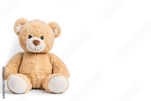 Teddy bear toy, isolated on white background