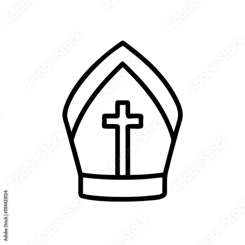 Papal Crown with Cross, icon