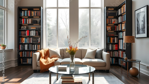 Wallpaper Mural  A contemporary reading space with a plush sofa  Torontodigital.ca