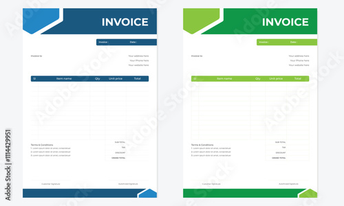 Simple Minimalistic Creative Invoice Template Design