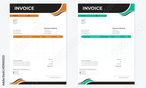 Simple Minimalistic Creative Invoice Template Design