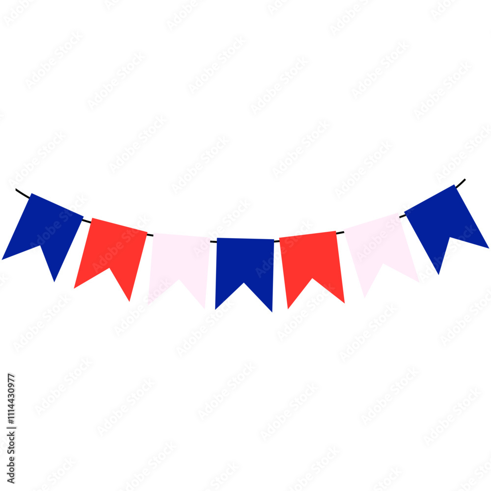 Obraz premium French National Day Celebration. bastille day illustration, flat style. 