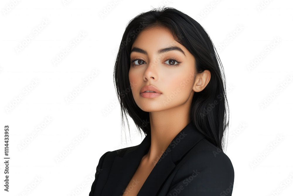 Young asian female in black blazer with confident expression. Young asian female in black blazer with confident expression.