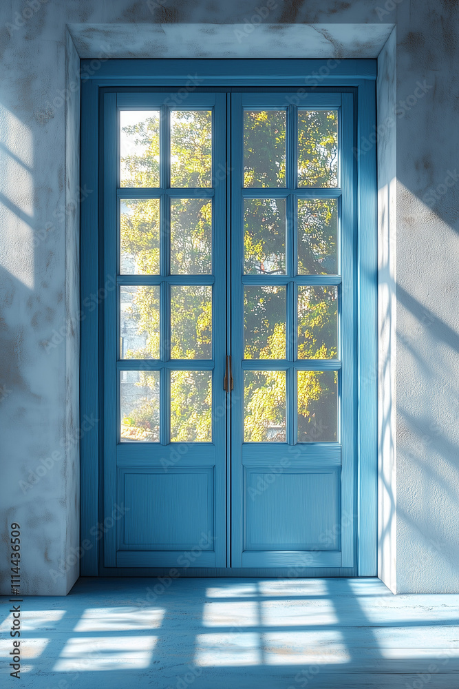 Fototapeta premium Beautiful sunny interior with large window