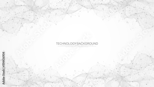 Global network connection concept. Big data visualization. Social network communication in the global computer networks. Internet technology. Business. Science. Vector illustration