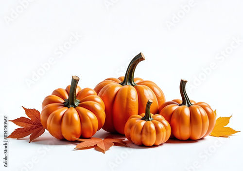 mini pumpkins warm autumn tones create thanksgiving centerpiece isolated photo