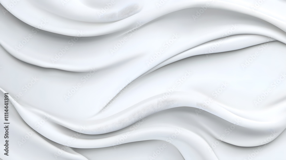 Fototapeta premium Elegant and minimalist white wave texture. Abstract smooth elegant white fabric silk texture soft background, flowing satin waves