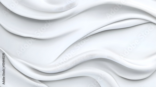 Elegant and minimalist white wave texture. Abstract smooth elegant white fabric silk texture soft background, flowing satin waves