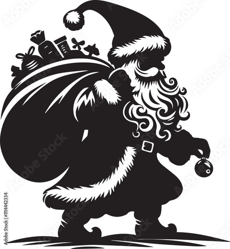 Wallpaper Mural Santa Claus silhouette on white background Torontodigital.ca