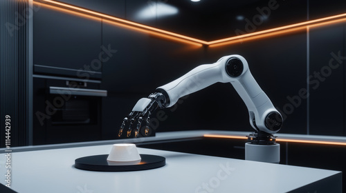 Wallpaper Mural futuristic robotic arm delicately interacts with bowl in sleek kitchen Torontodigital.ca