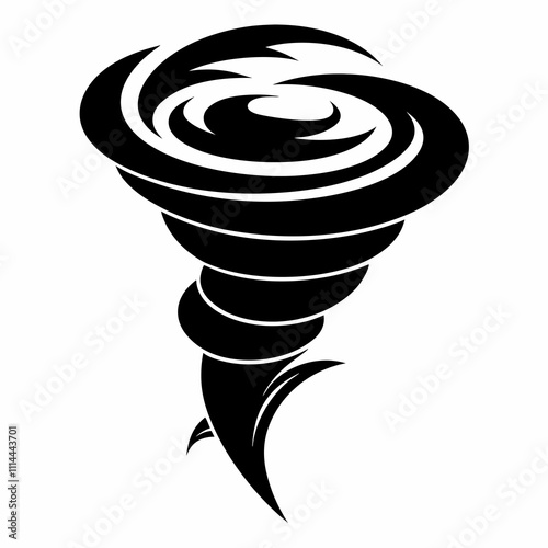 Tornado vector silhouette black design white background