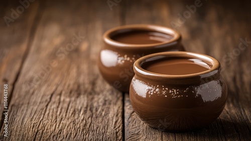 France Chocolate Pots De Crme With Copy Space photo