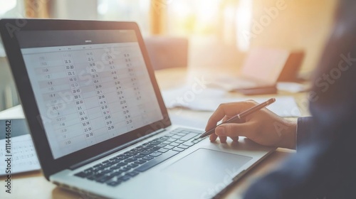 Wallpaper Mural Person scheduling appointments on laptop. Torontodigital.ca