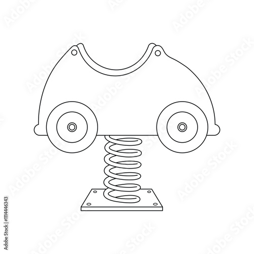 Hand drawn kids drawing car spring cartoon isolated