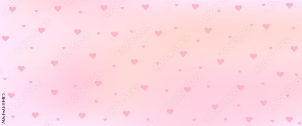 Heart Background. Beautiful Confetti Hearts Falling on Background. Invitation Template Background Design, Greeting Card, Poster. Valentine Day. Vector illustration	
