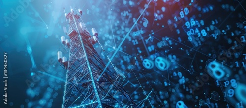 Cellular Tower in a Digital Landscape