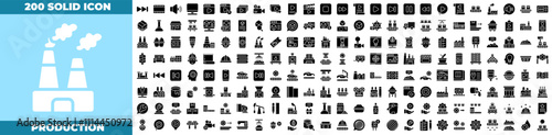 Production Solid Editable Icons set.