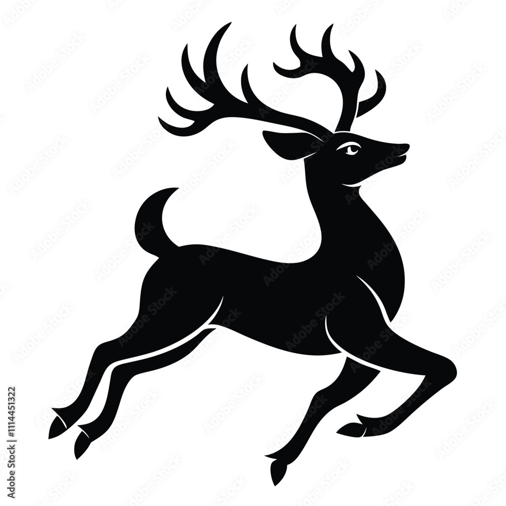 deer silhouette vector white background. deer silhouette vector white background.