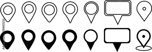 Big Set Location icon. Map pin sign. location pin place marker. Group Map marker pointer icon. Location indicator GPS location symbol collection.