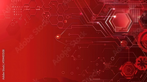 Abstract Red and White Digital Network Background
